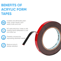 HPP Double Sided Tape, Heavy Duty Tape, Strong and Permanent for Outdoor and Indoor Thin. (0.5inch x 16ft)